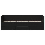 vidaXL Cadru de daybed cu sertare cu sertar Stejar negru 90 x 190 cm