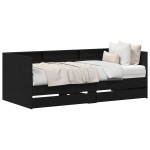 vidaXL Cadru de daybed cu sertare Stejar negru 90 x 190 cm vidaXL Cadru de daybed cu sertare Stejar negru 90 x 190 cm