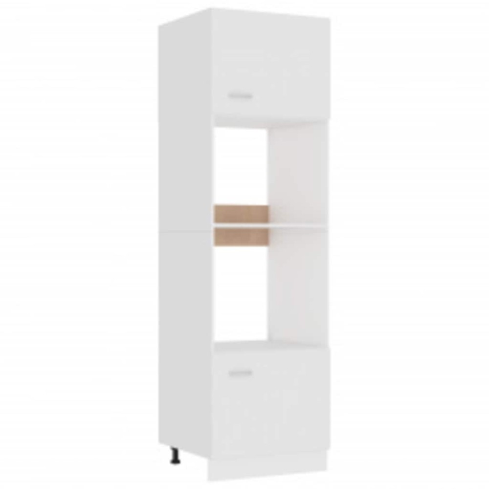 vidaXL Dulap cuptor microunde “Lyon”, alb, 60 x 57 x 207 cm, PAL
