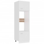 vidaXL Dulap cuptor microunde “Lyon”, alb, 60 x 57 x 207 cm, PAL