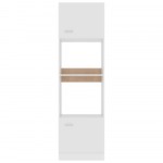 vidaXL Dulap cuptor microunde “Lyon”, alb, 60 x 57 x 207 cm, PAL