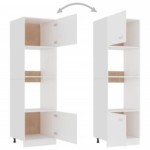 vidaXL Dulap cuptor microunde “Lyon”, alb, 60 x 57 x 207 cm, PAL