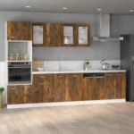 vidaXL Dulap cuptor microunde “Lyon” stejar afumat 60x57x207cm vidaXL Dulap cuptor microunde “Lyon” stejar afumat 60x57x207cm