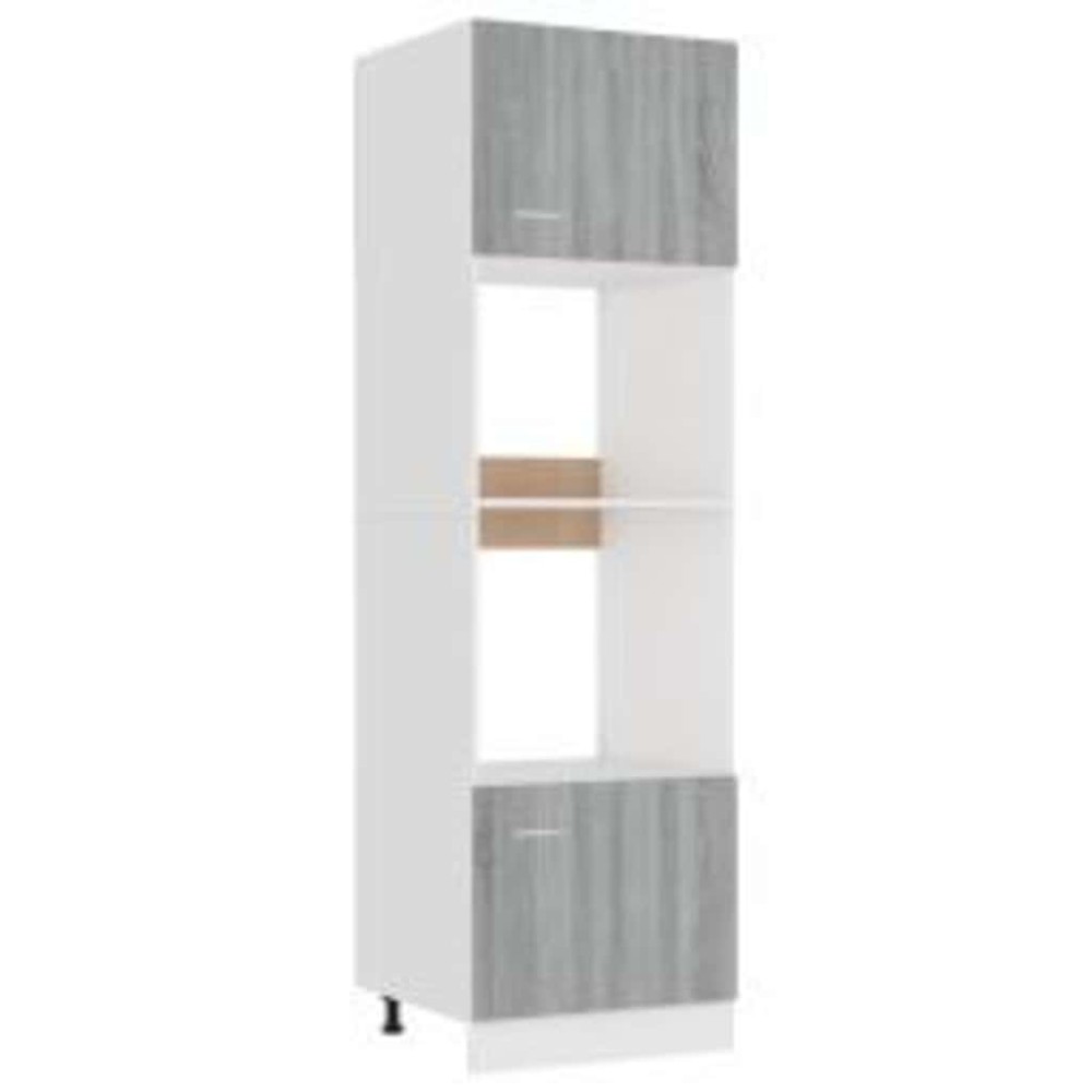 vidaXL Dulap cuptor microunde “Lyon”, gri sonoma, 60x57x207cm