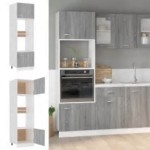 vidaXL Dulap cuptor microunde “Lyon”, gri sonoma, 60x57x207cm vidaXL Dulap cuptor microunde “Lyon”, gri sonoma, 60x57x207cm