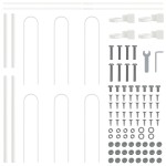 vidaXL Gard de Grădină Alb 5.1 x 0.8 m Oțel vopsit în pulbere