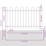 vidaXL Gard de Grădină Alb 5.1 x 1 m Oțel vopsit în pulbere