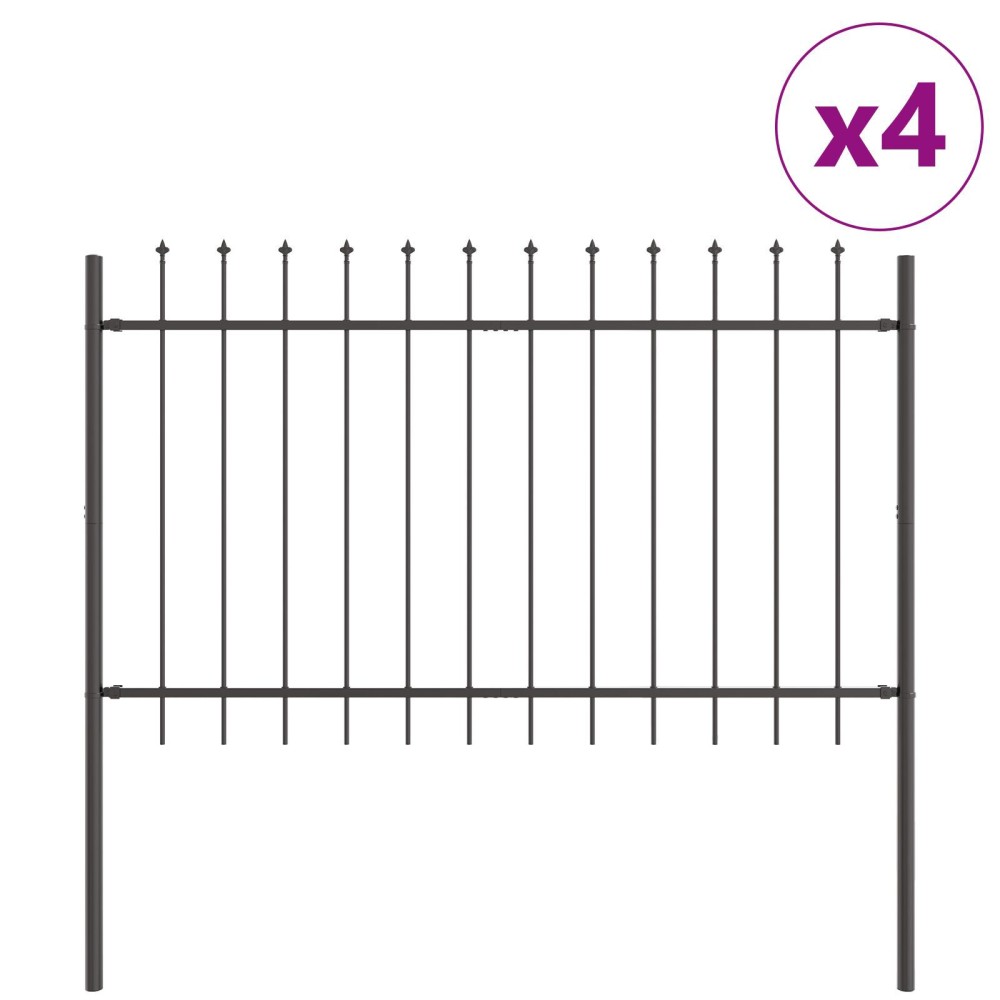 vidaXL Gard de Grădină Gri 6.8 x 1.2 m Oțel vopsit în pulbere