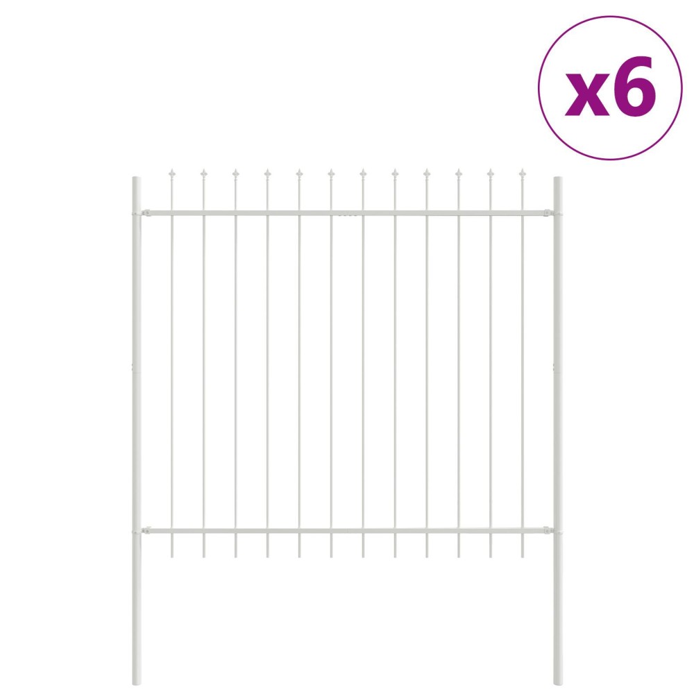 vidaXL Gard Alb cu Vârf de Lance - 10.2 x 1.5 m din Oțel