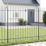 vidaXL Gard de Grădină Gri 11.9 x 1.5 m Oțel vopsit în pulbere vidaXL Gard de Grădină Gri 11.9 x 1.5 m Oțel vopsit în pulbere