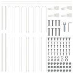 vidaXL Gard de Grădină Alb 11.9 x 1.5 m Oțel vopsit în pulbere