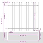 vidaXL Gard de Grădină Alb 13.6 x 1.5 m Oțel vopsit în pulbere