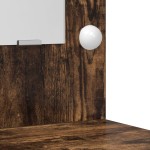 vidaXL Set masă toaletă cu LED, 2 piese, stejar fumuriu lemn prelucrat