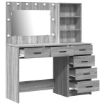 vidaXL Masă de Machiaj Gri deschis 78,5 x 41 x 135 cm Lemn compozit