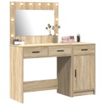 vidaXL Set masă toaletă cu LED, 2 piese, stejar sonoma, lemn prelucrat