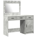 Set de toaletă 2 piese cu LED Gri beton din lemn prelucrat Set de toaletă 2 piese cu LED Gri beton din lemn prelucrat