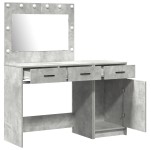 Set de toaletă 2 piese cu LED Gri beton din lemn prelucrat Set de toaletă 2 piese cu LED Gri beton din lemn prelucrat