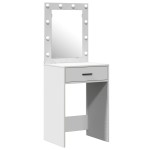 vidaXL Set masă toaletă cu LED, 2 piese, alb, lemn prelucrat
