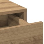 vidaXL Set masă toaletă cu LED 2 piese stejar artizanal lemn prelucrat