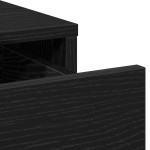 vidaXL Set masă toaletă cu LED 3 piese, negru, lemn prelucrat