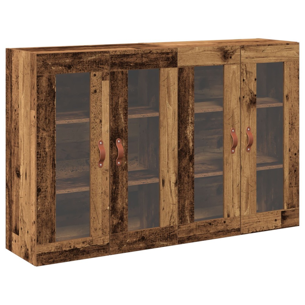 vidaXL Dulap montat pe perete 2 pcs Lemn vechi 69.5 x 34 x 90 cm