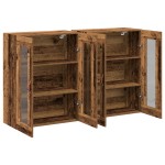 vidaXL Dulap montat pe perete 2 pcs Lemn vechi 69.5 x 34 x 90 cm