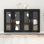 vidaXL Dulap montat pe perete 2 pcs Stejar negru 69.5 x 34 x 90 cm