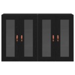 vidaXL Dulap montat pe perete 2 pcs Stejar negru 69.5 x 34 x 90 cm