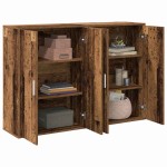 vidaXL Bufet cu raft cu depozitare cu ușă Lemn vechi 60 x 31 x 84 cm Lemn compozit vidaXL Bufet cu raft cu depozitare cu ușă Lemn vechi 60 x 31 x 84 cm Lemn compozit