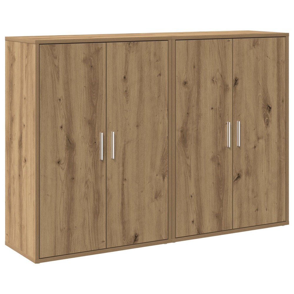 vidaXL set de 2 bufete din stejar făcut de mână, 60 x 31 x 84 cm, din lemn compozit.