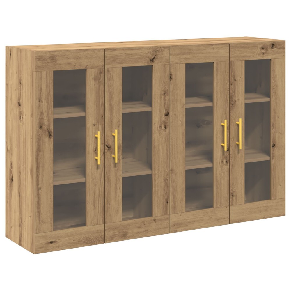 vidaXL Dulap montat pe perete 2 pcs stejar artizanal 69.5 x 34 x 90 cm