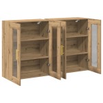 vidaXL Dulap montat pe perete 2 pcs stejar artizanal 69.5 x 34 x 90 cm