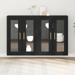 vidaXL Dulap montat pe perete 2 pcs Stejar negru 69.5 x 34 x 90 cm