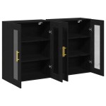 vidaXL Dulap montat pe perete 2 pcs Stejar negru 69.5 x 34 x 90 cm