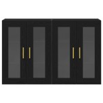 vidaXL Dulap montat pe perete 2 pcs Stejar negru 69.5 x 34 x 90 cm