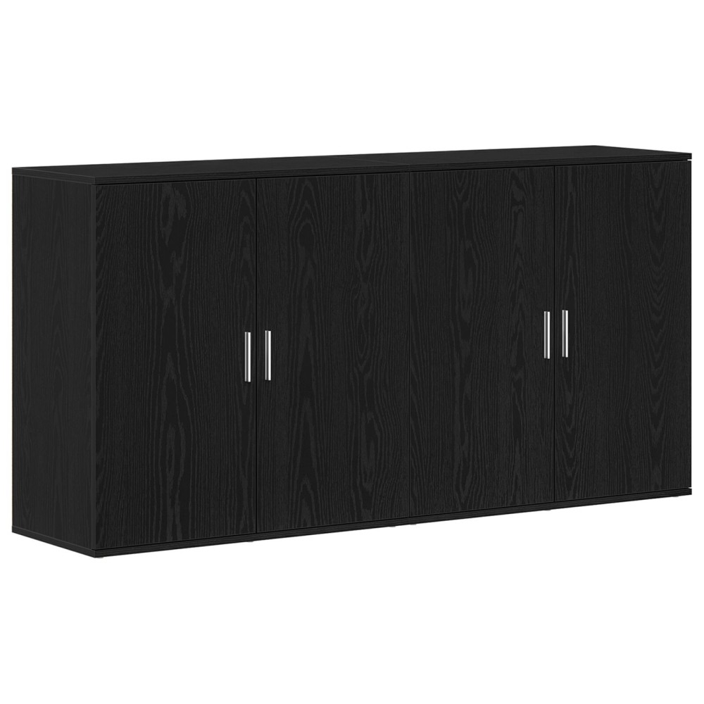 vidaXL Bufete 2 buc Negru Stejar 79x38x80 cm Lemn prelucrat