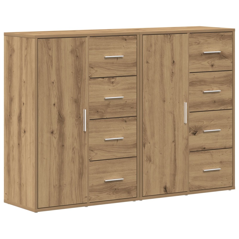 vidaXL Bufete 2 buc Artisan Stejar 60x31x84 cm Lemn Prelucrat