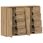vidaXL Bufeturi 2 pcs stejar artizanal 60 x 31 x 84 cm Lemn compozit vidaXL Bufeturi 2 pcs stejar artizanal 60 x 31 x 84 cm Lemn compozit