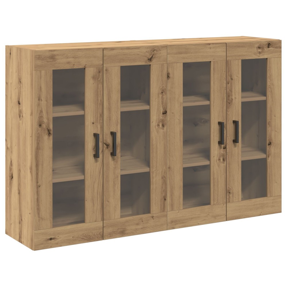 vidaXL Dulap montat pe perete 2 pcs stejar artizanal 69.5 x 34 x 90 cm