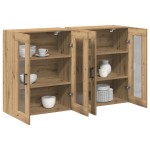 vidaXL Dulap montat pe perete 2 pcs stejar artizanal 69.5 x 34 x 90 cm