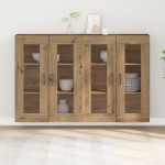 vidaXL Dulap montat pe perete 2 pcs stejar artizanal 69.5 x 34 x 90 cm