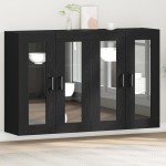 vidaXL Dulap montat pe perete 2 pcs Stejar negru 69.5 x 34 x 90 cm