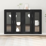vidaXL Dulap montat pe perete 2 pcs Stejar negru 69.5 x 34 x 90 cm