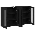 vidaXL Dulap montat pe perete 2 pcs Stejar negru 69.5 x 34 x 90 cm