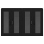 vidaXL Dulap montat pe perete 2 pcs Stejar negru 69.5 x 34 x 90 cm