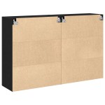 vidaXL Dulap montat pe perete 2 pcs Stejar negru 69.5 x 34 x 90 cm