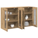 vidaXL Dulap montat pe perete 2 pcs stejar artizanal 69.5 x 34 x 90 cm