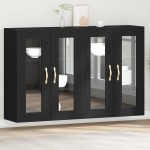 vidaXL Dulap montat pe perete 2 pcs Stejar negru 69.5 x 34 x 90 cm