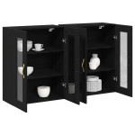 vidaXL Dulap montat pe perete 2 pcs Stejar negru 69.5 x 34 x 90 cm