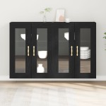 vidaXL Dulap montat pe perete 2 pcs Stejar negru 69.5 x 34 x 90 cm